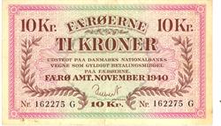 10 krone 1940 G, Færøerne